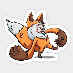 Furry Foxy Walking with Moxie Sticker